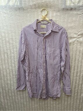 Men's Rare Vintage 100% Imported Cotton Pinstriped Dress Shirt